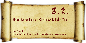 Berkovics Krisztián névjegykártya